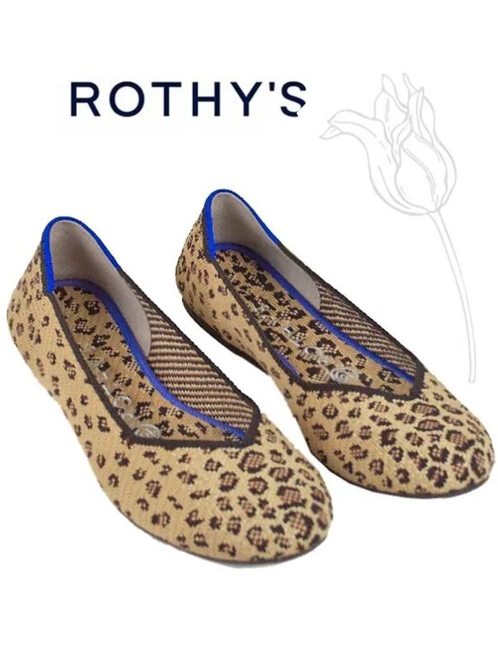 Rothy's The Point Retired Leopard Print Flats Slip On Shoes